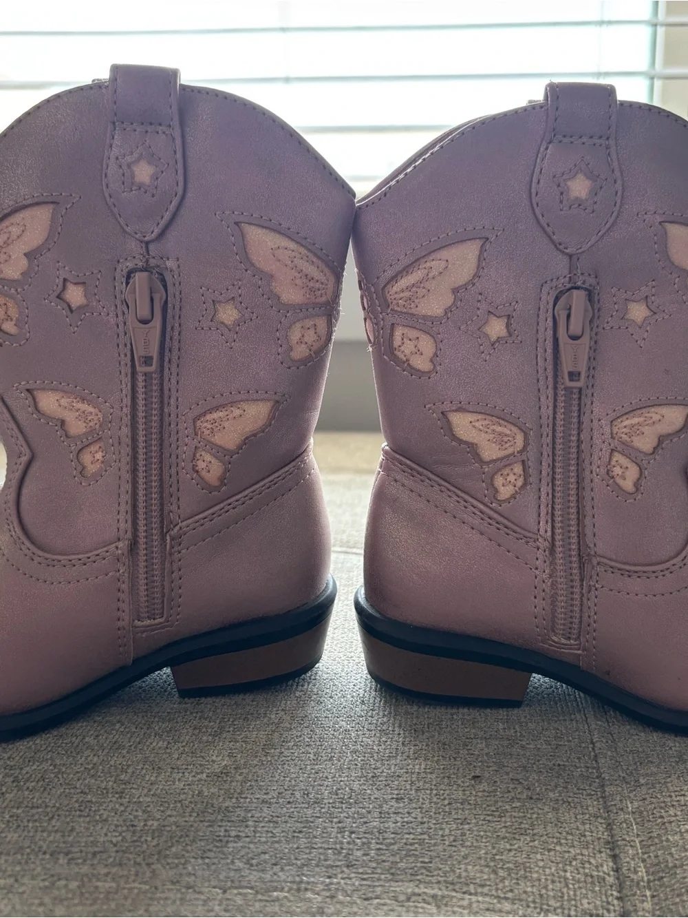 Cat & Jack Pink Shimmer Butterfly Western Boots for Kids